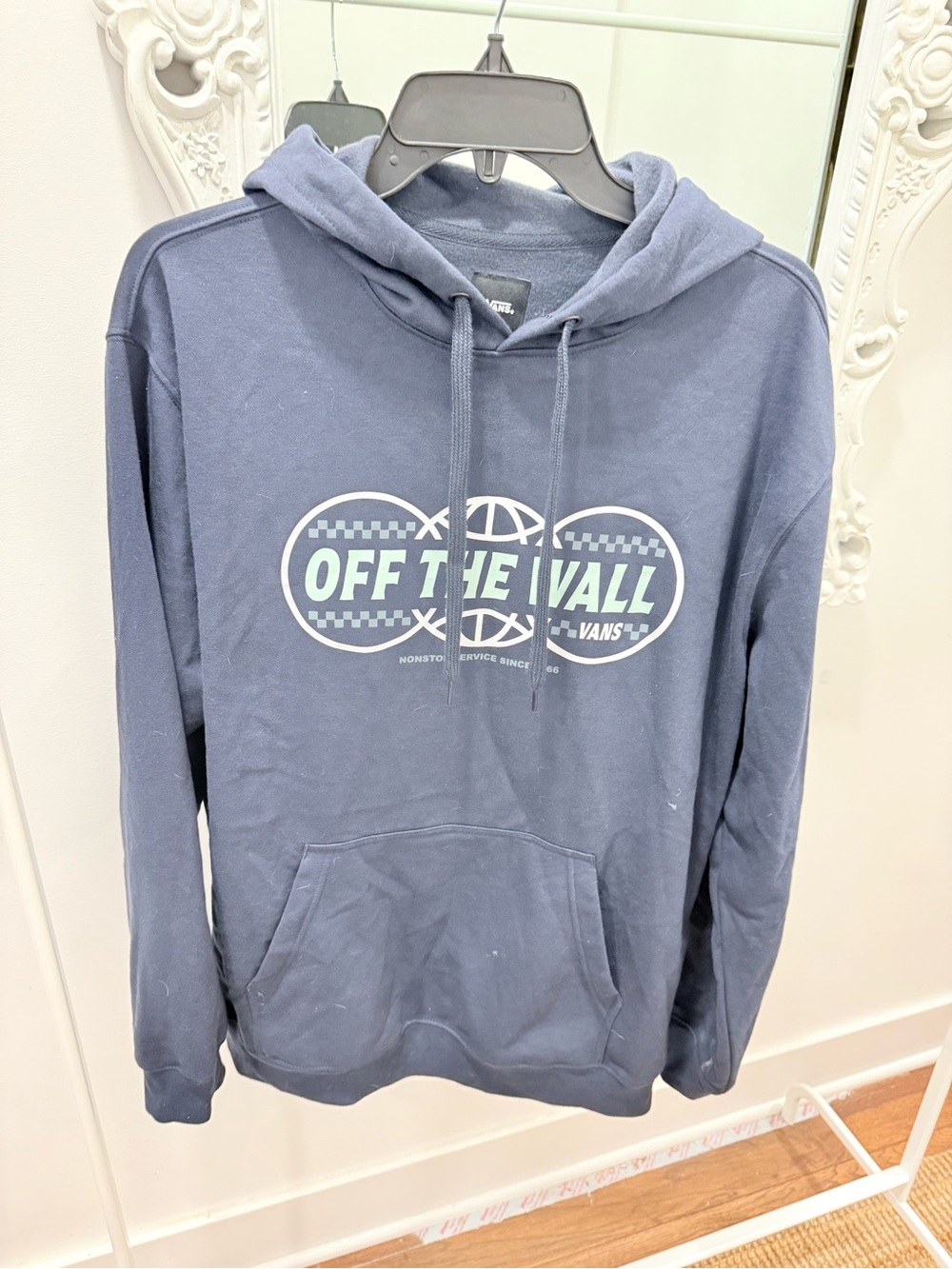 Vans Men’s Navy Blue 'Off The Wall' Graphic Hoodie